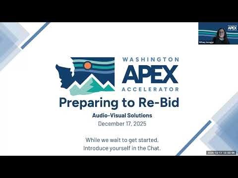 Preparing to Bid Audio Visual Solutions, a re-bid opportunity due January 12, 2026