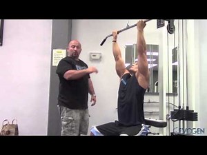 IFBB Men's Physique Pro Jeremy Buendia trains upper lats with Hany Rambod