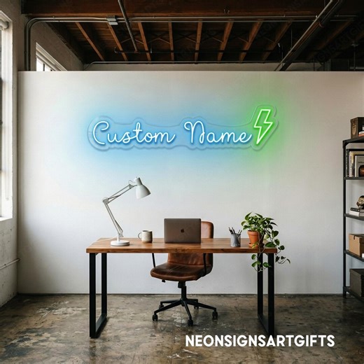 Custom Name With Lightning Symbol Neon Sign, Personalized Name Neon Sign, Personalized Led Wall Light for Kids Room Decor, Bedroom Name Sign - Etsy