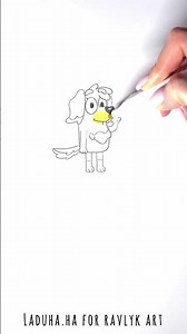 🐕💛 Mrs. Retriever from Bluey 🖼️ Cartoon Dog Character Guide ✅ #shorts #drawing #RavlykArt