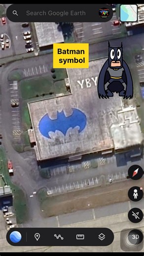 Amazing google earth #12 giant batman logo on google maps #batmanlogo #dcbatman