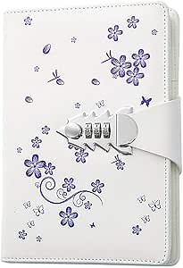 A5 PU Leather Password Lock Diary Personalized Journal with Lock Diary with Combination Lock For Girls Boys (Style 3)