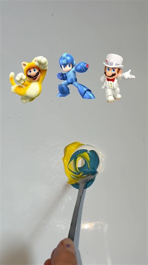 Super Mario 💙💛🤍 #colormixing #satisfying #supermario