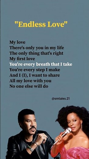 Endless Love lyrics - Diana Ross and Lionel Richie #lyrics #song #trending