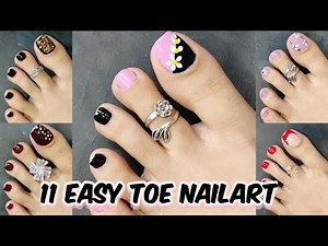 11 Easy toe nail designs || Best satisfying toe nail art compilation || feet nail designs
