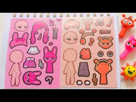 [💖Paper DIY💖]Cute Sprunki Stickers 💖 Relaxing Sticker Book ASMR#asmr #paperdiy #sprunki #sticker