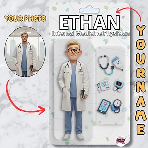 Custom Doctor Gift Personalized Internal Medicine Physician Figurine: Cartoon Portrait Gift - Etsy