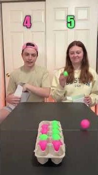 LOSER BUYS DINNER! Egg Carton Ball Bounce DIY Game Challenge!