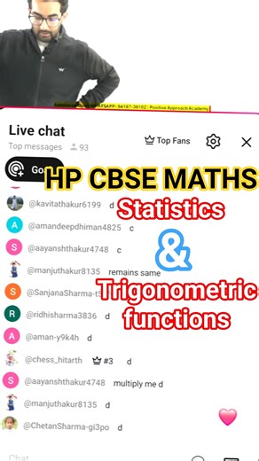 Stat & Trigonometric Functions 🔥 #hpcbsemaths #niteshsir