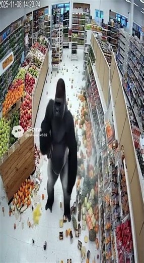 Gorilla Goes Bananas in a Restaurant 🍌💥 #funny #memes #gorilla #bananas #shorts