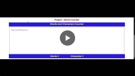 Word and Character Counter My word counter project is a simple responsive frontend application built using HTML, CSS, and JavaScript that allows users to enter or paste text and instantly see the… | Anitesh Chakraborty