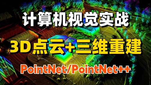 【3D点云+三维重建】计算机视觉初学者必备实战课程！基于PointNet、PointNet++算法实现点云配准、点云补全、三维重建等，带你玩转三维视觉！