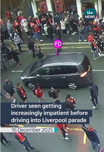 This CCTV footage shows how 54-year-old Paul Doyle became increasingly frustrated before he drove his car into Liverpool fans at the club’s victory parade in May. He’s now been jailed for more than 20 years. #itvnews