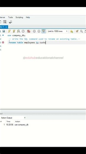How to rename the existing table in sql