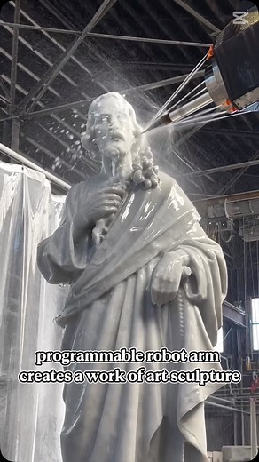 13 reactions · 4 comments | A robotic arm chisels stone with...