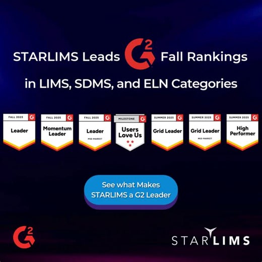 #lims #eln #sdms #labmanagement #labops #labtech #labsoftware #laboratory #g2 | STARLIMS