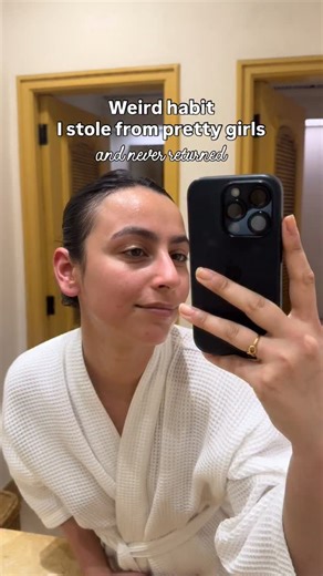 Nitika Mehta on Instagram: "Here they are ↓ - washing my face like it’s a slow task, not a race.💤 - putting lip balm on before bed like it’s non negotiable.💋 - brushing hair even when staying home. 🪮 - drinking water before coffee. annoying but it works.🥤 - not following an obsessive 12 step skincare routine. 🎭 - trimming brows just a little instead of over fixing.✂️ - choosing one scent and sticking to it for months.🌹 - cold water on my face when i feel dull. instant reset.🚿 - clean nail