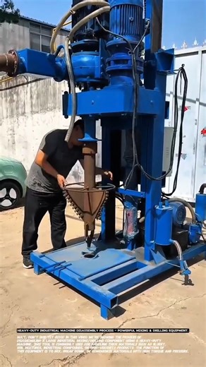 Heavy-Duty Industrial Machine Disassembly Process – Powerful Mixing & Drilling Equipment.