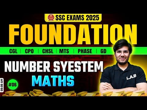 Number System | SSC Foundation Batch 2025 | Maths Classes by Utkarsh Sir | SSC CGL, CHSL, MTS