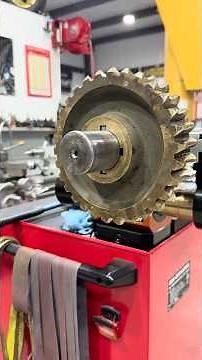 Broaching second of two new 3/8” keyways in bronze worm gear ⚙️ #abom79 #broach #manualmachining