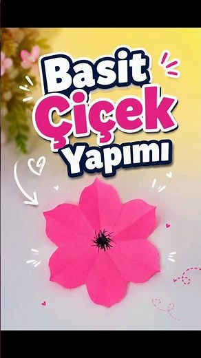 En Kolay Kağıt Çiçek Yapımı ✂️🌸
