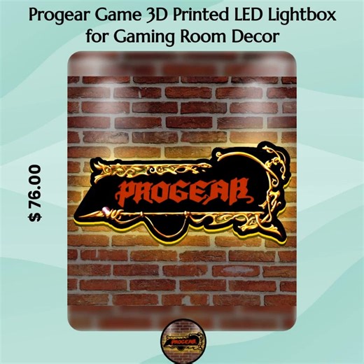 Ready to elevate your gaming experience? 🎮✨ Introducing the Progear Game 3D Printed LED Lightbox! Transform your gaming room into an epic arena with mesmerizing lights and stunning designs. 💡❤️ This unique decor piece brings your passion for gaming to life, igniting joy and creativity every time you enter the room. Perfect for cozy nights with friends or solo gaming marathons, it's a must-have for any serious gamer! Grab yours today for just $76.00 and illuminate your identity! 🚀🛒 #GamingDec