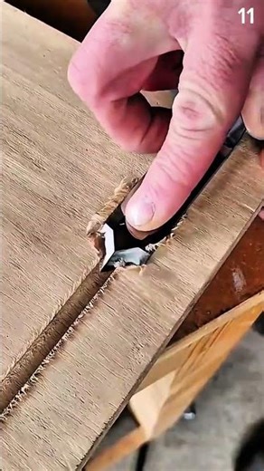 Clean the wood joint grooves with a precision chisel.