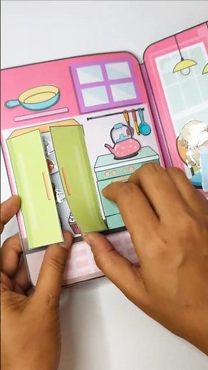 diy paper doll house book tutorial #paperdoll #papertoys #quietbook #dollhouse #papercrafts