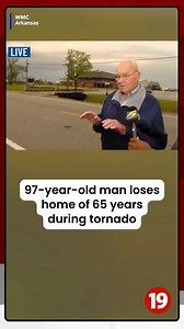 64K views · 1.7K reactions | Heartbreaking. This 97-year-old man lost his home of 65 years during a tornado as severe storms swept through Arkansas. More at link in bio. #tornado #home #ARwx #storms #arkansas | Cleveland 19 News | Facebook