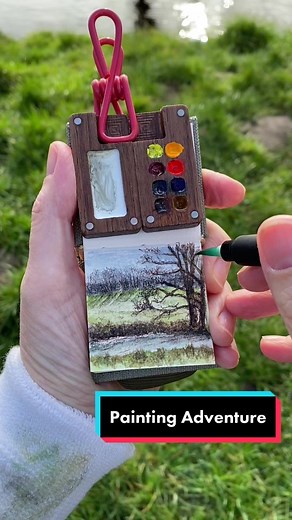 Mini Watercolor Painting Adventure with Tiny Palette | Godraw #watercolour pleinair