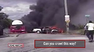 13K views · 70 reactions | Deputies pull up to the scene of a fiery crash - a driver is trapped inside one of the vehicles. A deputy smashes open the window. Watch what happens next - it's why these law enforcement officers are our crime-watchers of the day. | True Crime News | Facebook