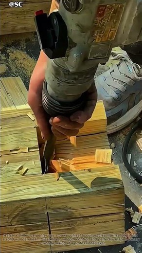 Carpenter Uses a Power Chisel to Cut Perfect Mortise Joints 🔥