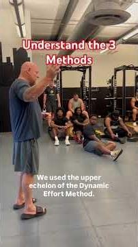 In training there are 3 methods - know them and train them