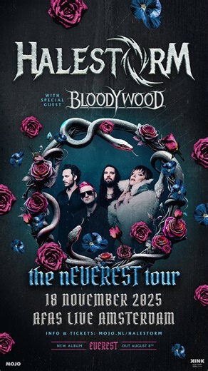 AFAS Live staat op 18 november in het teken van de nEVEREST tour van Halestorm 🔥🔥 Met hun alternatieve rock sleepten ze eerder al een Grammy binnen en deelden ze het podium met onder andere Three Days Grace, Papa Roach en Avenged Sevenfold. Er zijn nog tickets te koop! Tickets en info via mojo.nl/halestorm. | MOJO