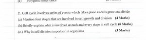 2. Cell cycle involves series of events which takes place as ce... | Filo