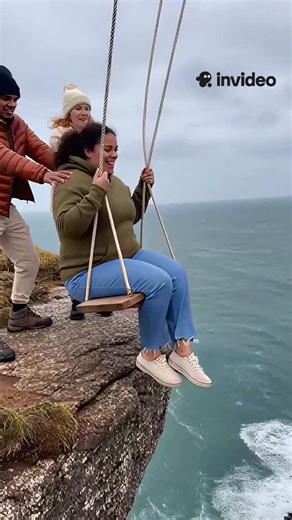 Mythic depths on Instagram: "A high-altitude swing accident the woman lost her grip and fell straight into the sea. A shocking moment that left everyone frozen. 😱🌊 . #CliffSwing #SwingAccident #ScaryMoment #OutdoorAdventure #NearMiss #ViralMoment"