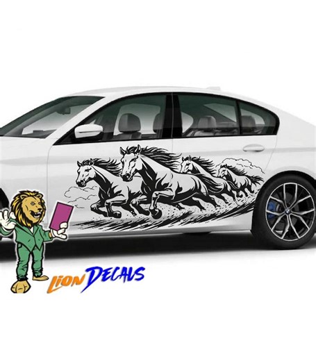 Running Horses Car Decal, Wild Horse Side Graphic, Large Vehicle Vinyl Sticker, Car Body Wrap Decal, Horse Art Car Sticker, Truck SUV Deca - Etsy