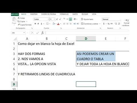 Como dejar en blanco la hoja de excel