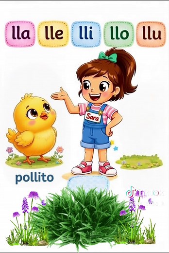 Aprendamos las sílabas lla, lle, lli, llo, llu con Sara