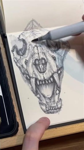 Estudo de Crânio: Renderizando valores com Marcadores Copic
