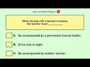 Indian Driving Licence Test Questions & Answers - Set 5/12 | RTO Exam | Learner's License