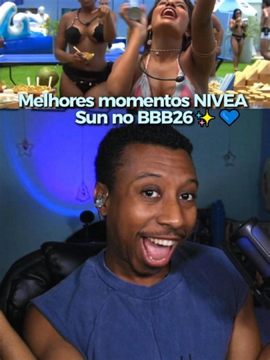 Foi react que pediram? Então eu @jeffmattuas invadi o tiktok de @niveabrasil com os melhores momentos de NIVEA Sun no BBB26, muita pele de milhões bem protegida e hidratada da melhor maneira, marca aquela amiga que precisava de uma pool party com @niveabrasil #NIVEAnoBBB #BBB26 👇🏾💙✨☀️