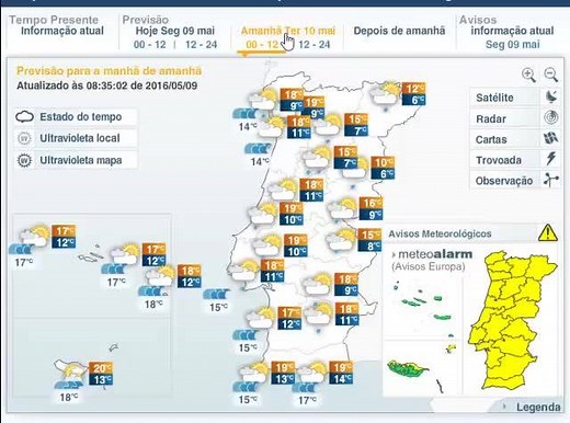 2.5K views · 72 reactions | Previsão do estado do tempo para os próximos dias e Sistema de Avisos Meteorológicos IPMA | IPMA | Facebook