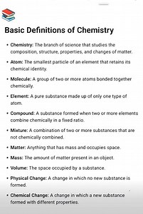 Basic definitions of Chemistry | Chemistry Help