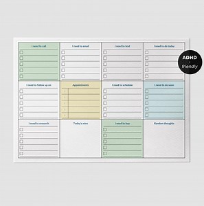 ADHD Daily Planner: Printable Focus Checklist for Neurodivergent Adults (digital Download) - Etsy