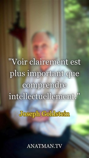 "Voir clairement est plus important que comprendre intellectuellement."