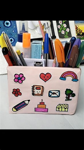 Easy Cardboard Organiser 😱 | DIY Pen Holder from Cardboard | Best Out of Waste Craft Idea💡#organiser