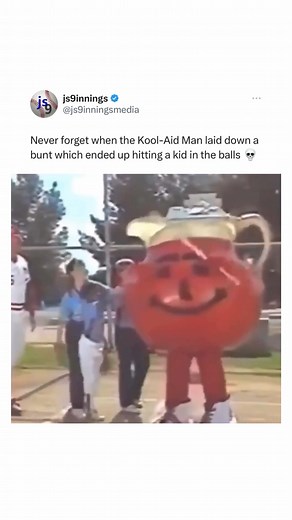 To be fair bunting in that Kool-Aid costume would be TOUGH 😂 | Sports Knightly Baseball