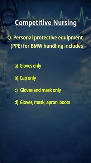 Personal protective equipment PPE for BMW handling includes
