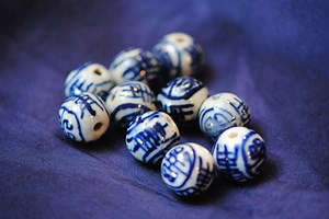 12mm Longevity Beads | 12mm Porcelain Beads | Traditional Chinese Beads | Chinoiserie Beads | Blue and White Porcelain | Hand Painted Beads - Etsy